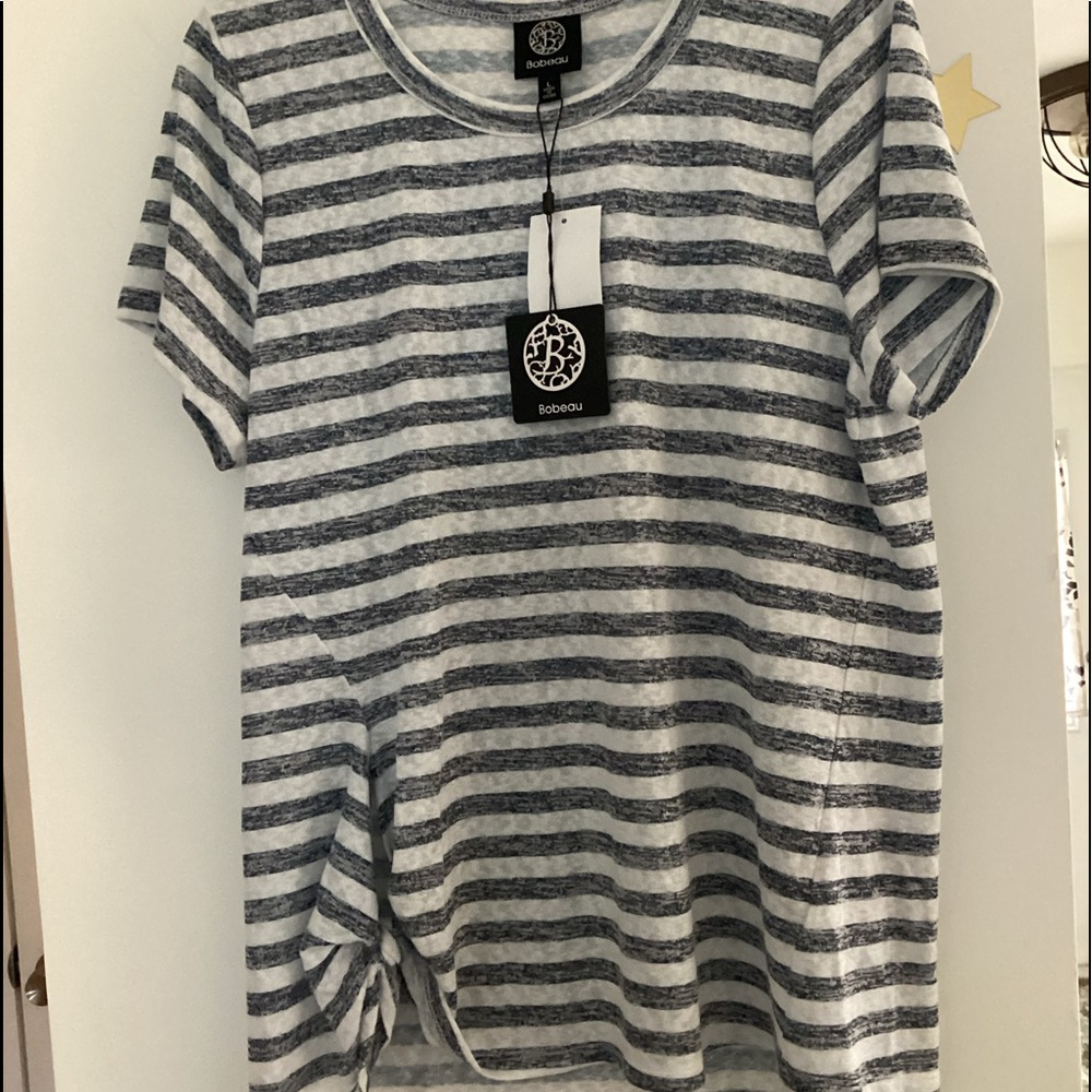 NWT Bobeau Stripped Soft Top in Large - Picture 5 of 7